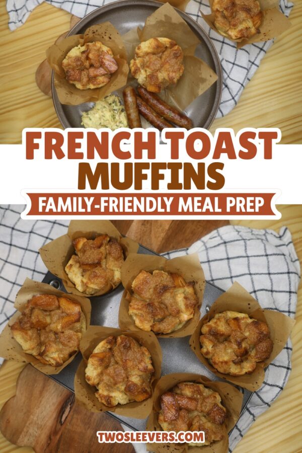 French Toast Muffins Pin with text overlay