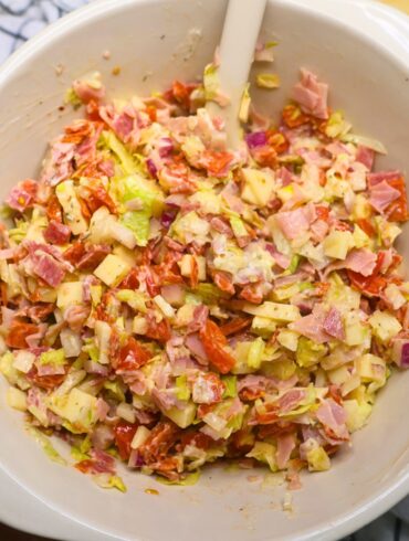 Overhead image of Hoagie Dip in a bowl