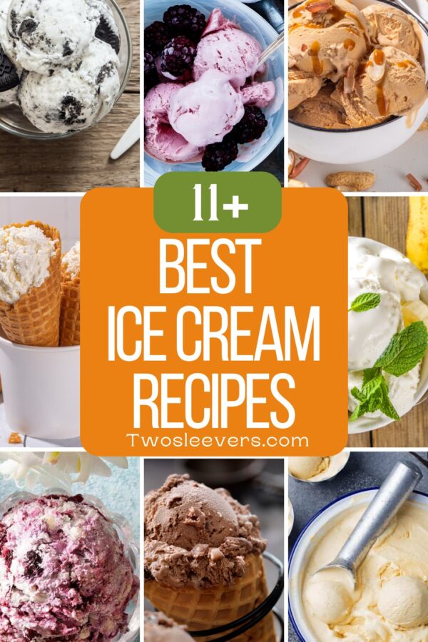 9 part grid of the best ice cream recipes with text overlay