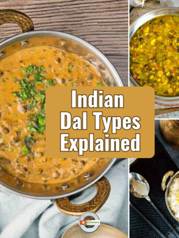 3 part grid of pictures of Dal with the text overlay reading "Indian Dal Types Explained"