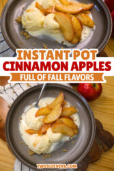 Instant Pot Cinnamon Apples Pin with text overlay