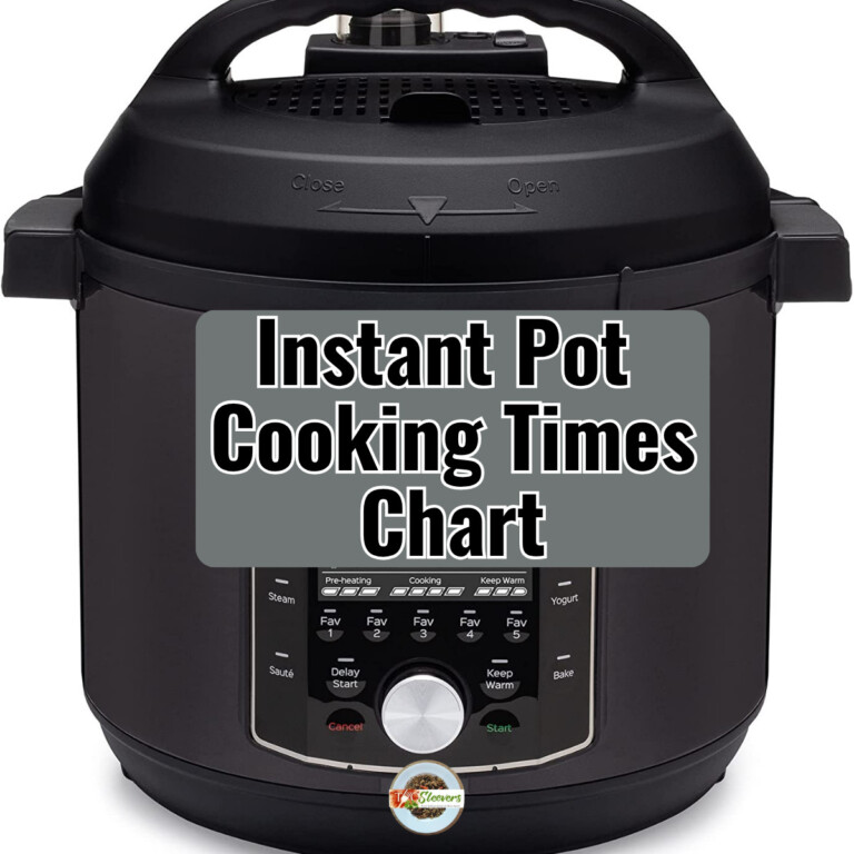 Instant pot with text overlay reading "Instant Pot Cooking Times Chart"
