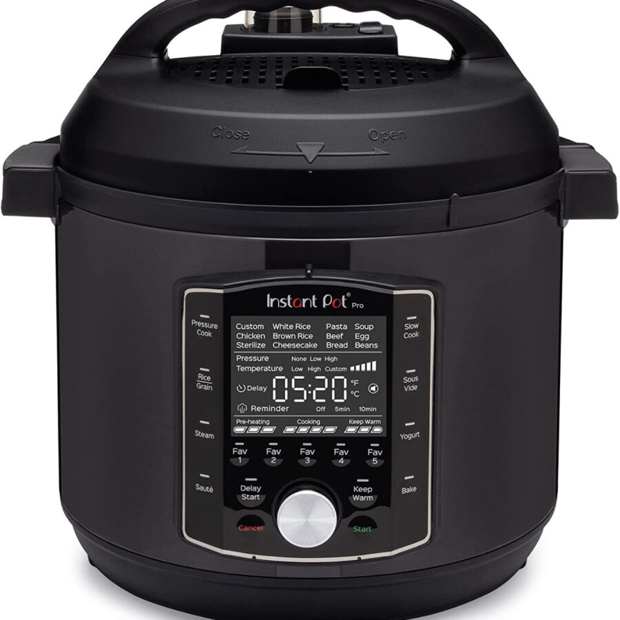 Close up image of Instant Pot with white background