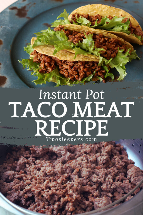Instant Pot Taco Meat Pin with text overlay