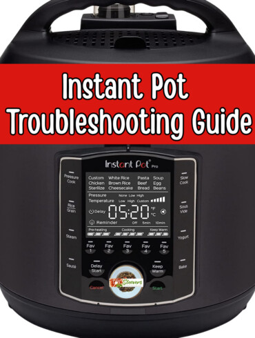 Instant Pot with text overlay reading "Instant Pot Troubleshooting Guide"