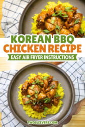 Korean BBQ Chicken Pin with text overlay