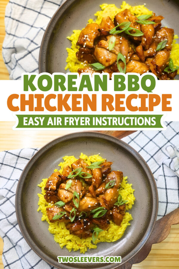 Korean BBQ Chicken Pin with text overlay