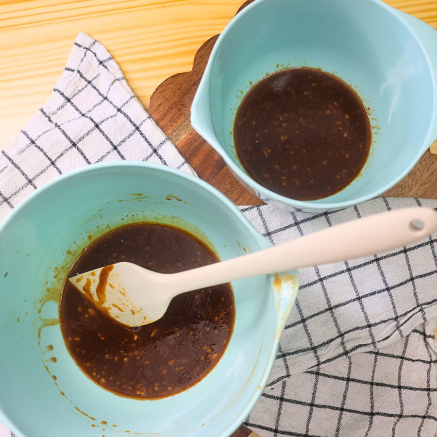 Homemade Korean BBQ sauce and marinade split into two separate bowls