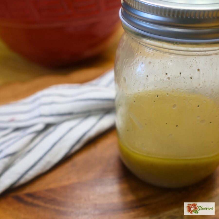 La Scala Salad Dressing in a glass mason jar