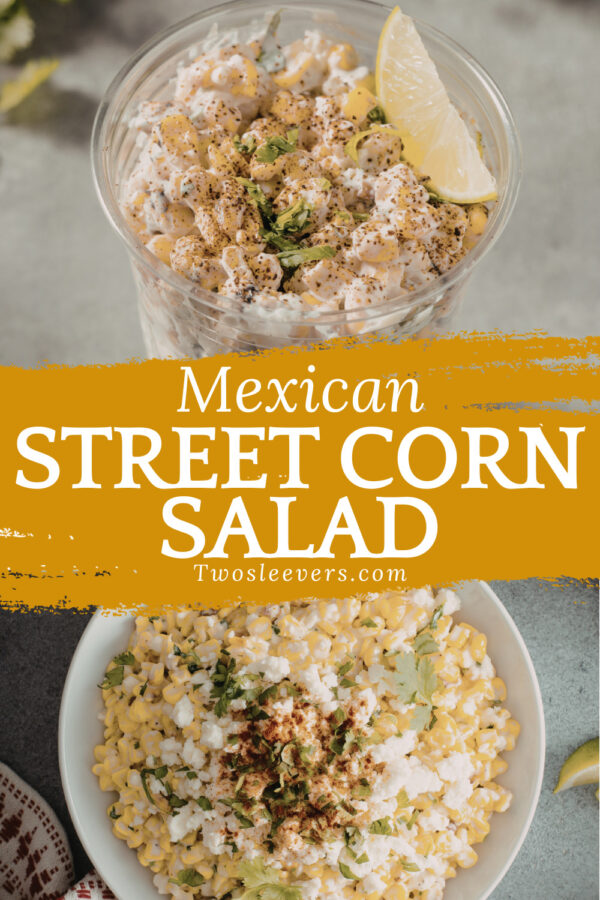 Mexican Street Corn Salad Pin with text overlay