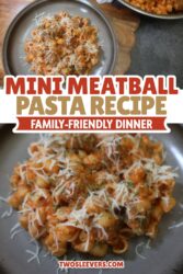 Mini Meatball Pasta Pin with text overlay