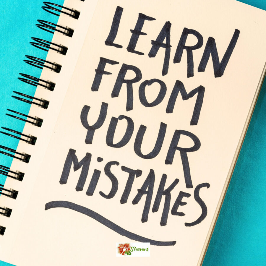 Learn from your mistakes written on a spiral bound notebook