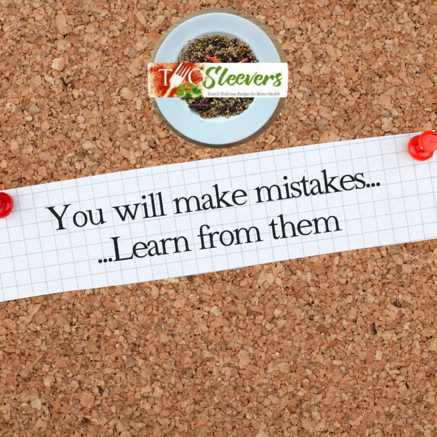 Corkboard with a quote on it and the Twosleevers logo
