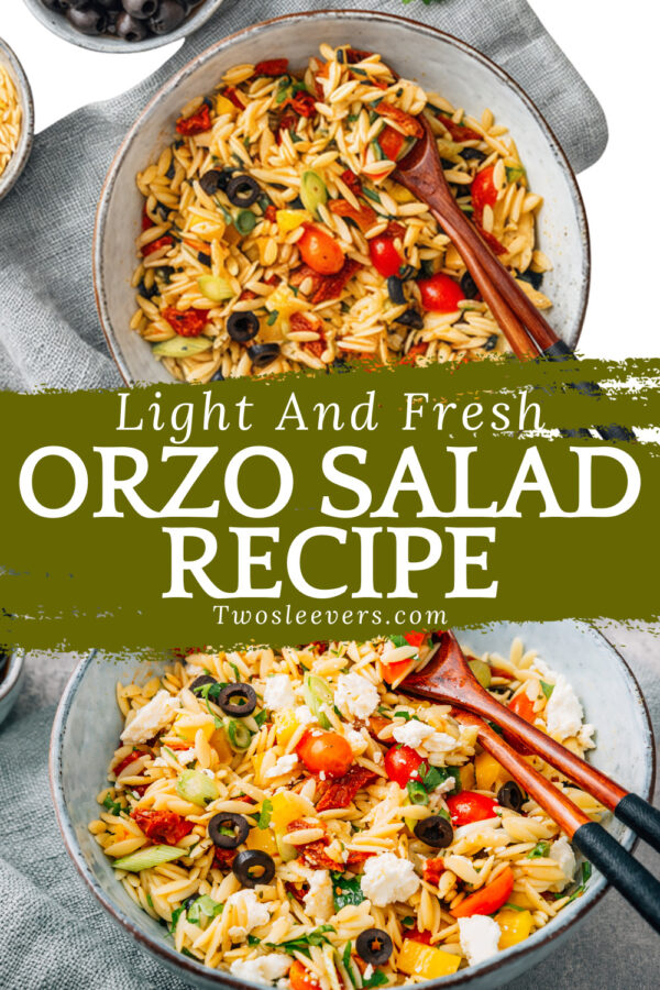 Orzo Salad Pin with text overlay