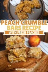 Peach Crumble Bars Pin with text overlay