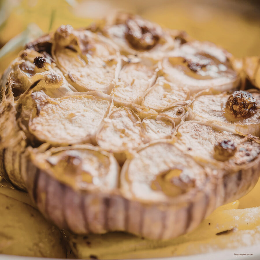 Oven Roasted Garlic on a plate