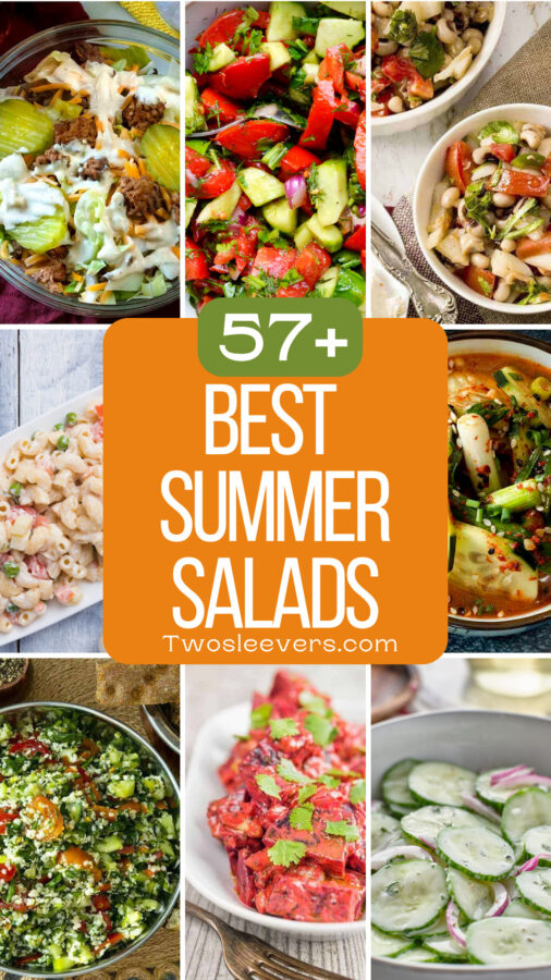 Best Summer Salads 9 part grid image with text overlay