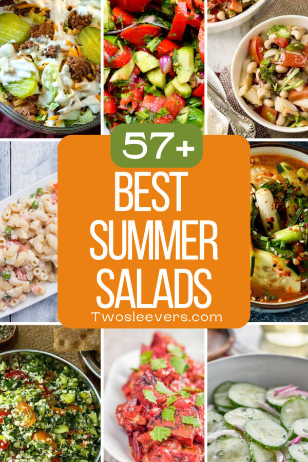 Best Summer Salads 9 part grid image with text overlay