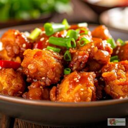 Chicken dishes Close up image of One Pan Sweet Chili Chicken in a bowl