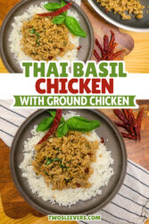 Thai Basil Chicken Pin with text overlay