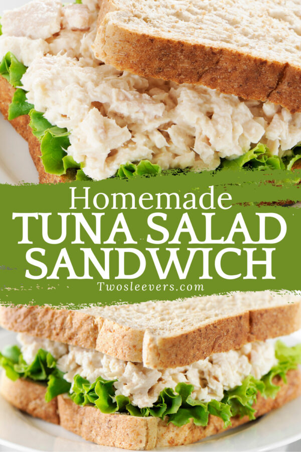 Tuna Salad Sandwich Pin with text overlay