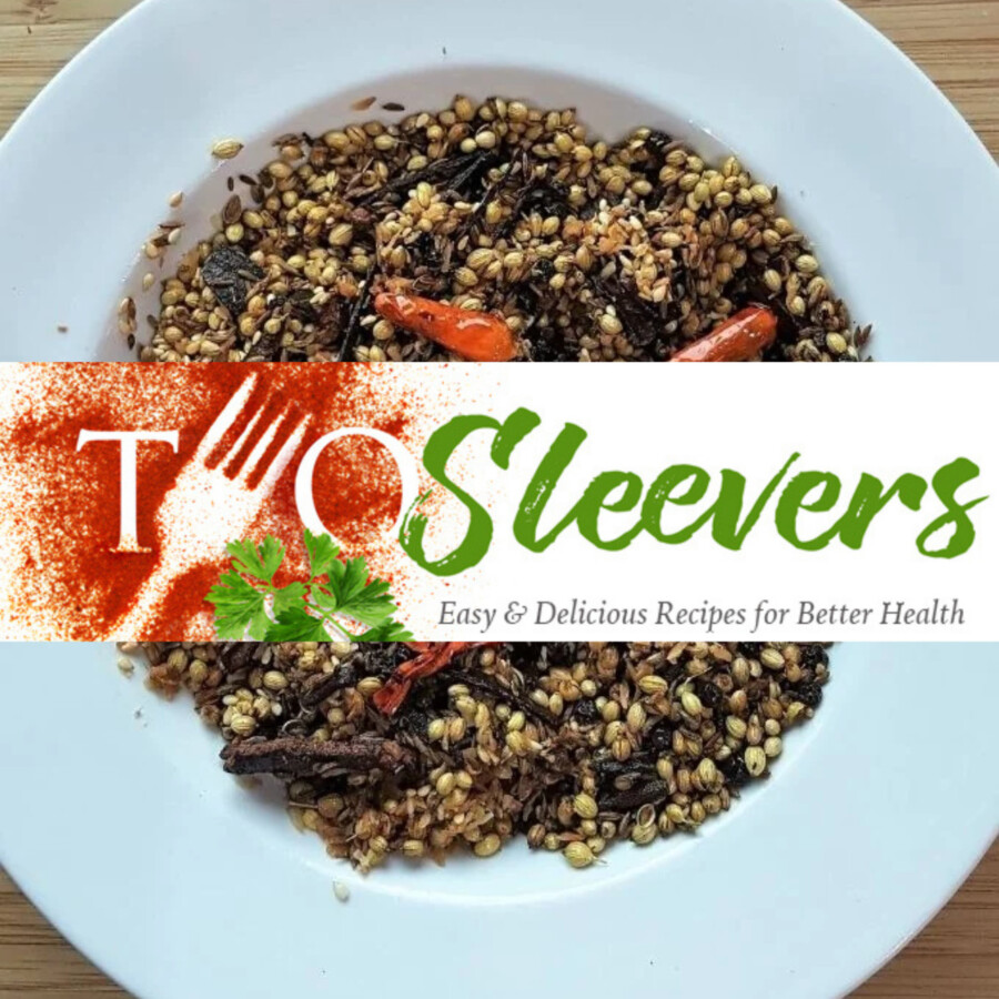 a bowl of goda masala with the twosleevers logo over the top