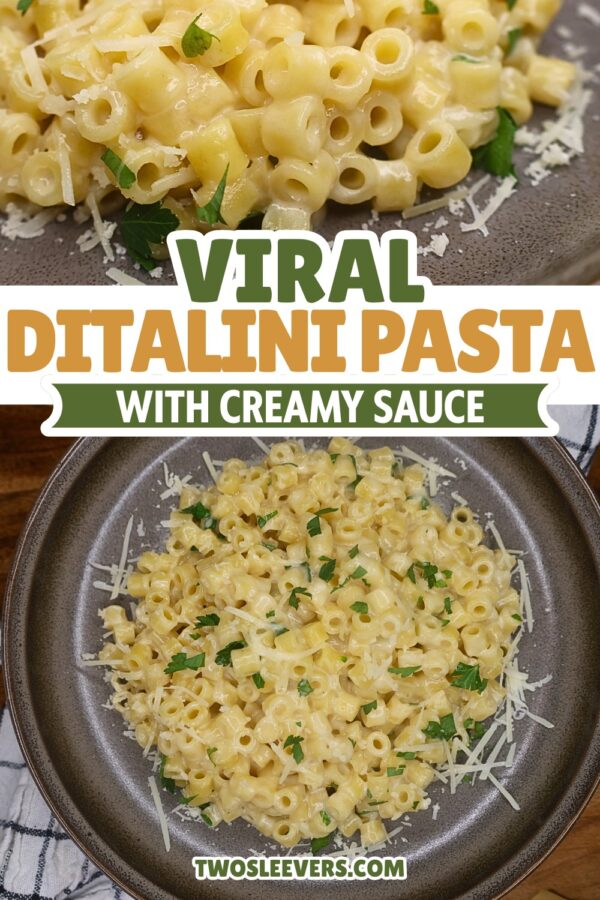 Viral Ditalini Pasta Pin with text overlay