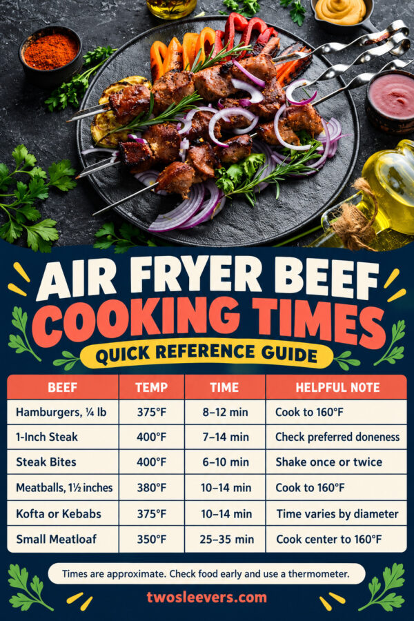 Air Fryer Beef Cooking Times Chart