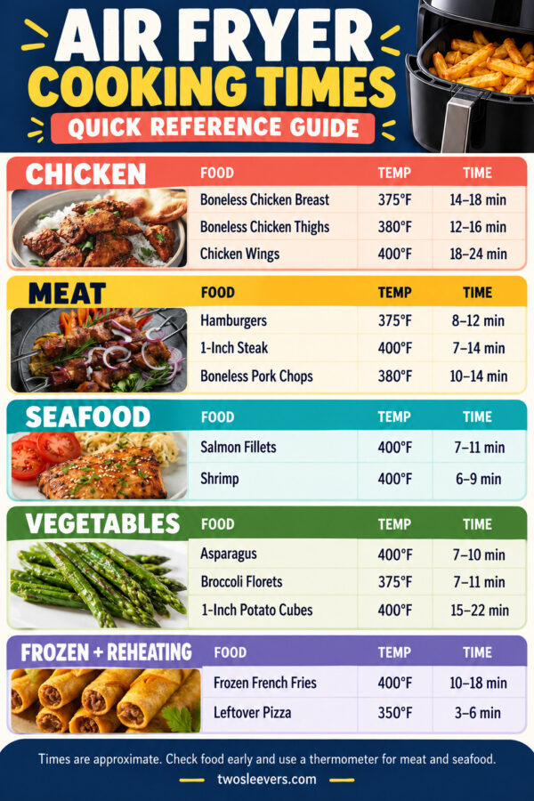 Air Fryer Cooking Times Chart